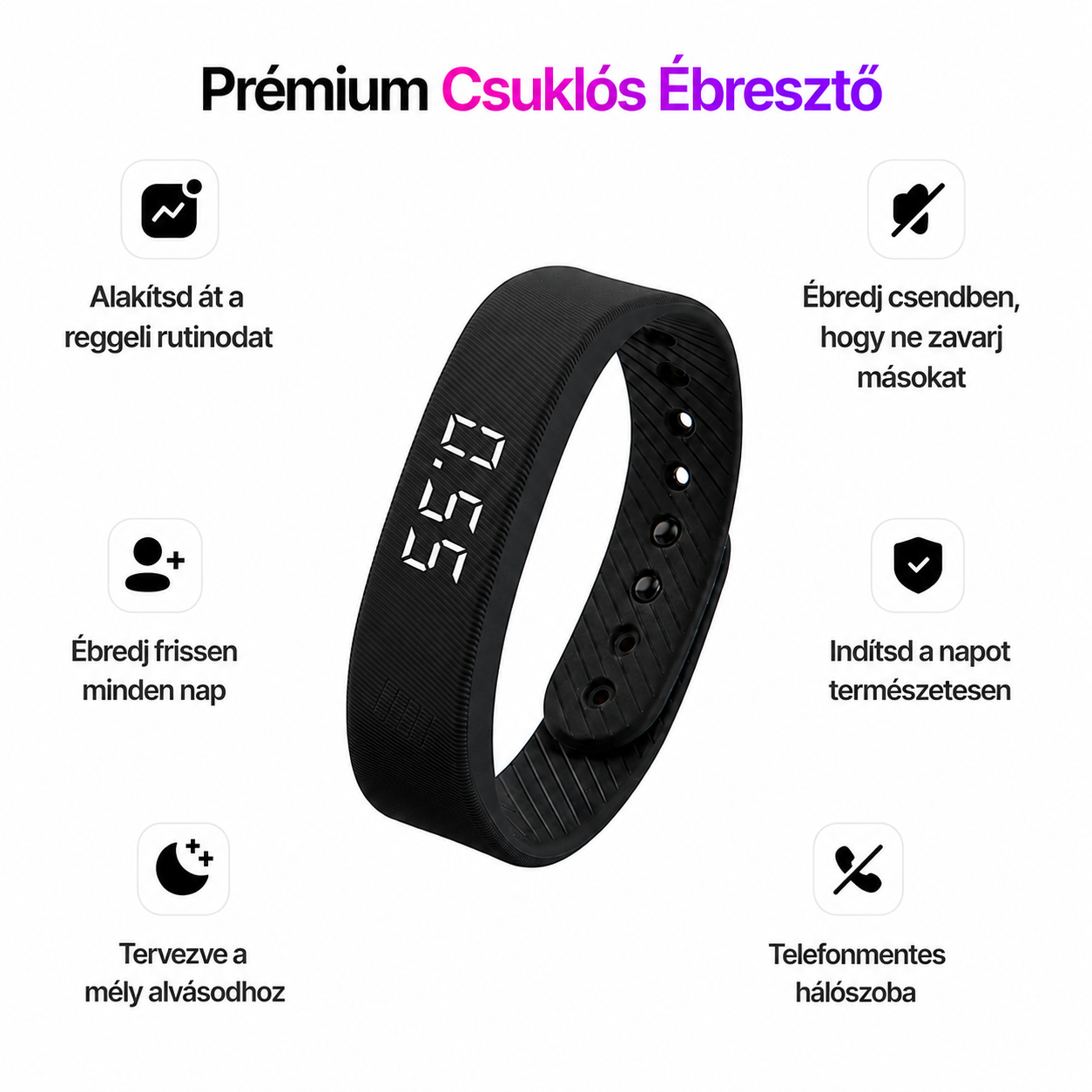 ÉbrenPulse™ – Rezgő Ébresztő Karóra